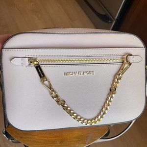Michael Kors Jet Set Item Large East West Chain Crossbody Powder Blush Pink